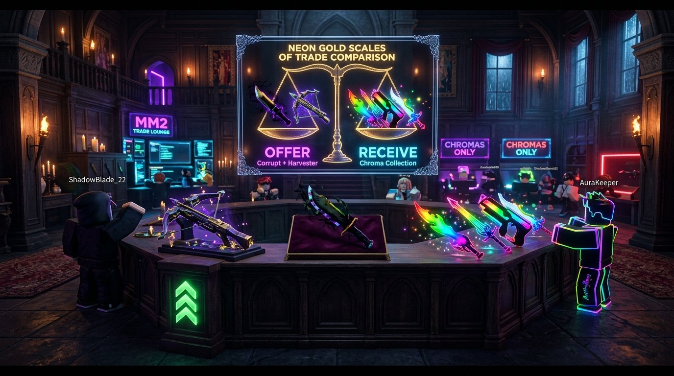 Roblox Murder Mystery 2 Trade Lounge and Chroma Godly Weapons