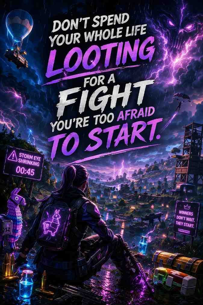 An encouraging Fortnite quote that tells people to start moving