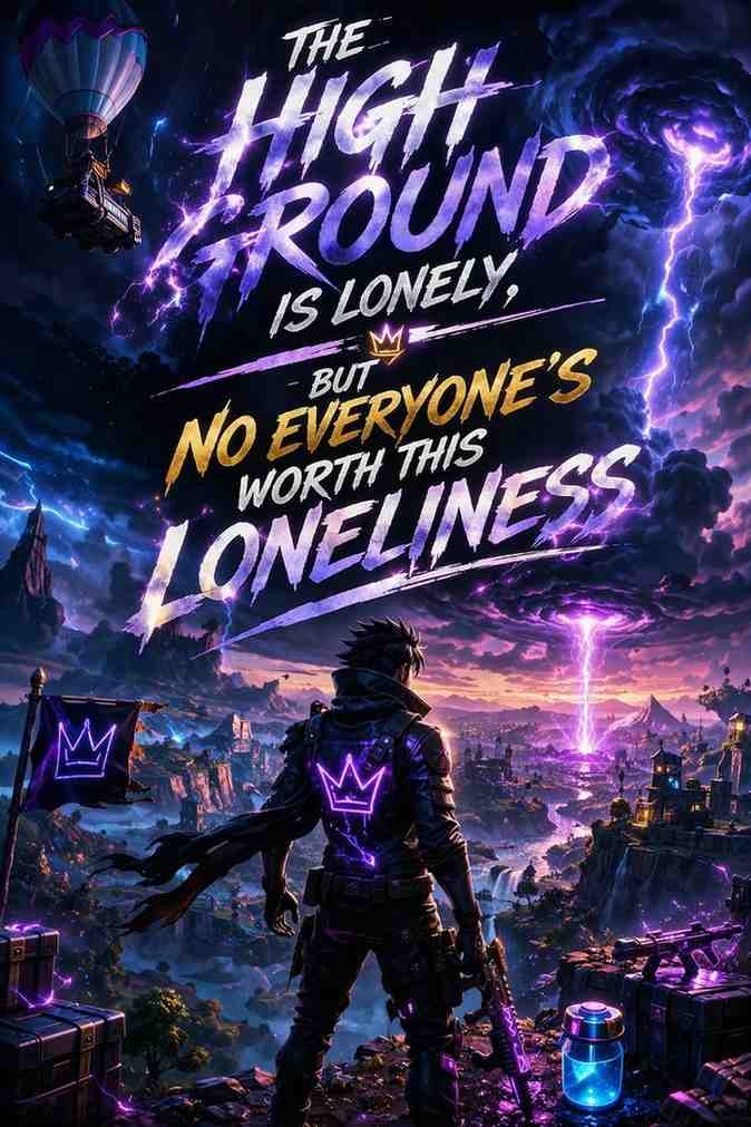 A Fortnite quote about the loneliness on high grounds