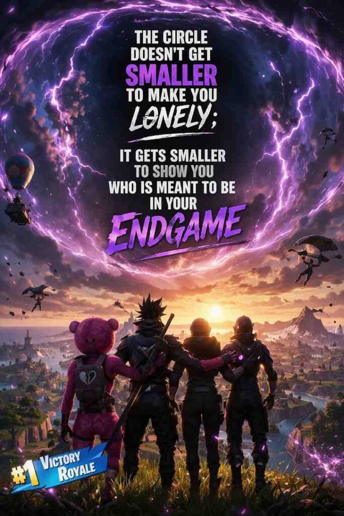 A Fortnite quote about the small circle in the end
